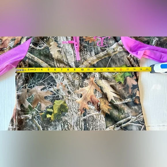 True Timber Pink Camo Hoodie Sweatshirt Women's Large 1/4 Zip True Cam - Picture 7 of 11